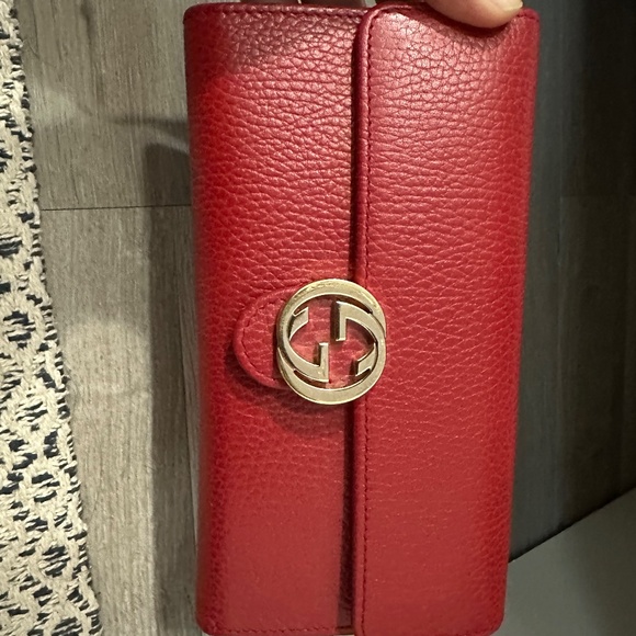 Gucci Red Icon Leather Wallet - Picture 6 of 7